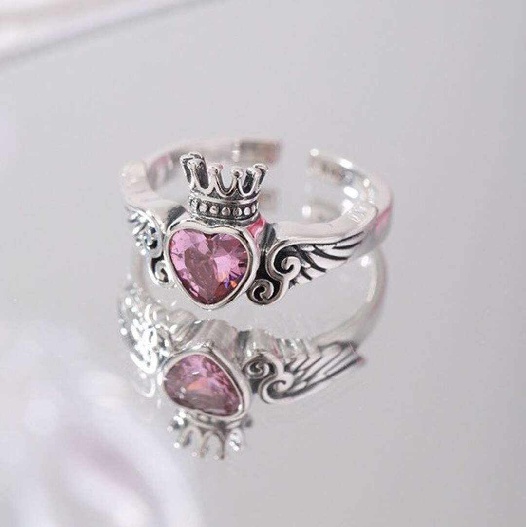 Sterling Silver Crown Heart Ring,adjustable Ring,fashion Ring,gift for