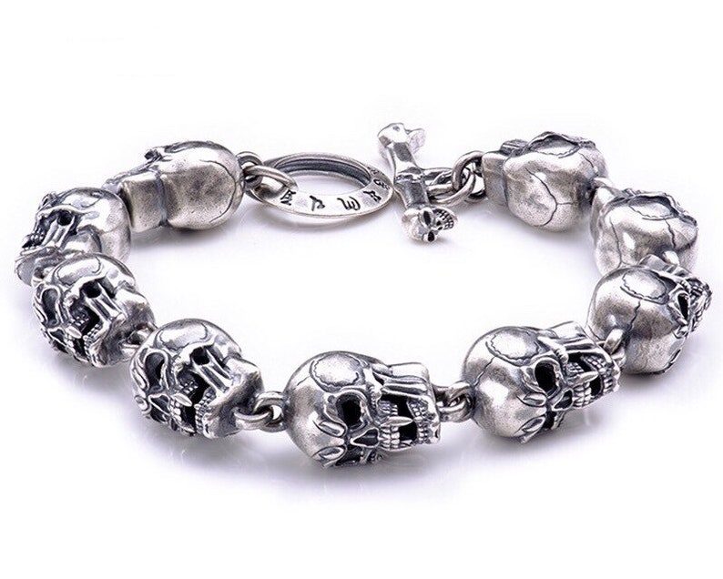 Sterling silver skull bracelet Clearance