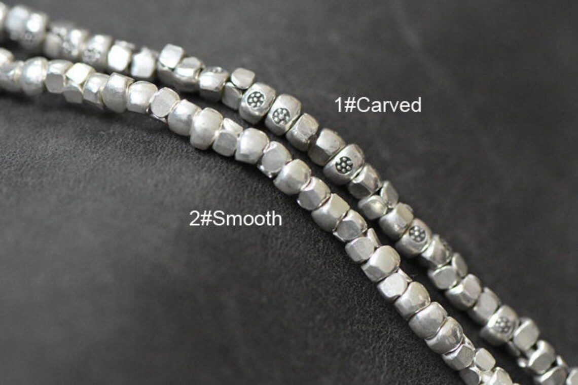 Sterling Silver Beads Silver Seed Beadssilver Irregular Etsy