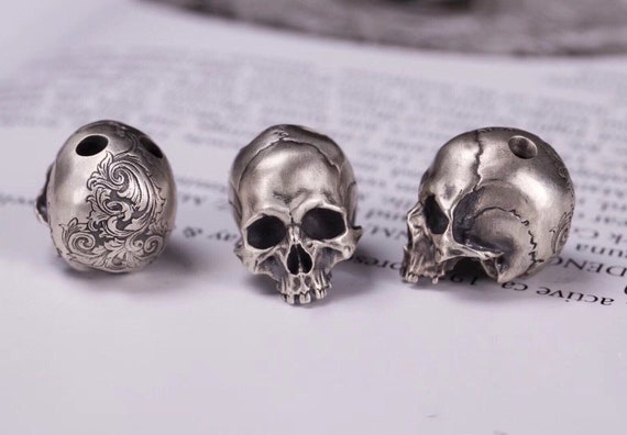 Sterling silver skull best sale beads