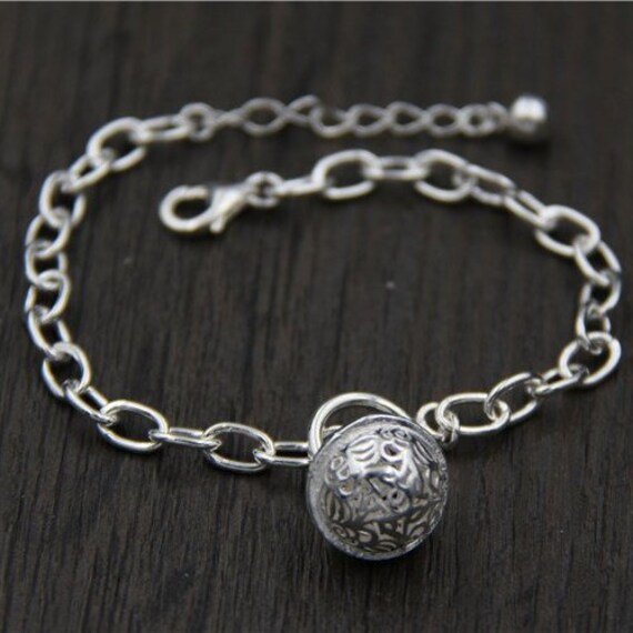925 Sterling Silver Bell Bracelet Vintage Silver Chain - Etsy