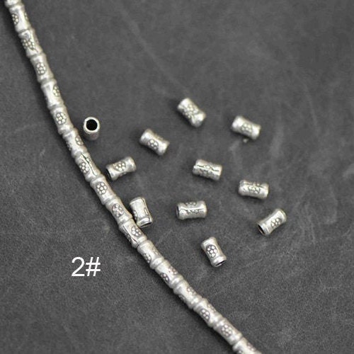 30 Sterling Silver Tube Beads Silver Spacer Beads Silver Etsy