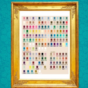 DMC Color Chart, #3, DMC Floss Color Chart, dmc thread chart, diy dmc color chart, cross stitch color chart, embroidery floss color chart,