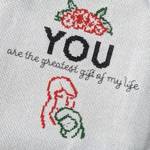 Mother and Baby Cross Stitch Pattern, Motherhood Cross Stitch, Mom Cross Stitch, Child Cross Stitch, Gifts for Daughter, Love, nursery decor