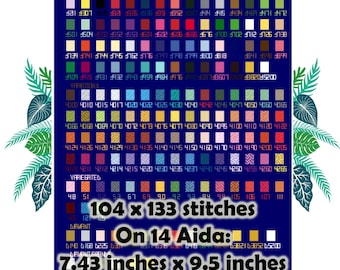 Carta de colores DMC Floss, #4, Carta de colores DIY DMC, carta de hilos dmc, carta de colores dmc, carta de colores de punto de cruz, carta de colores de hilo de bordar