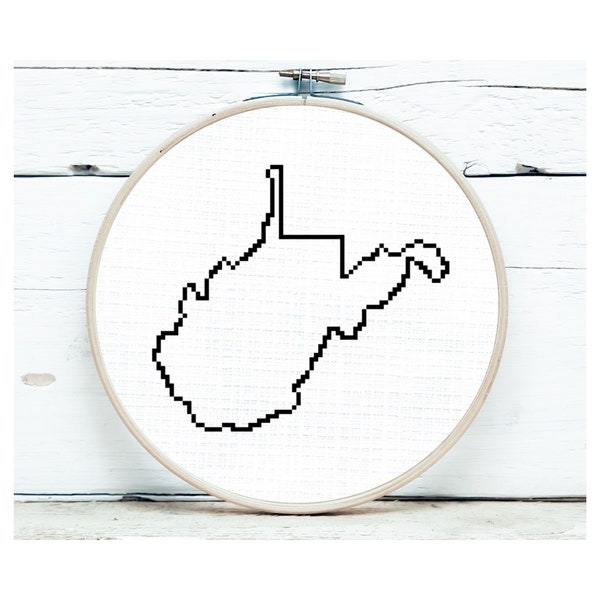 West Virginia Cross Stitch Pattern, WV cross stitch pattern, Appalachian Mountains, Country Roads, digital download, instant download
