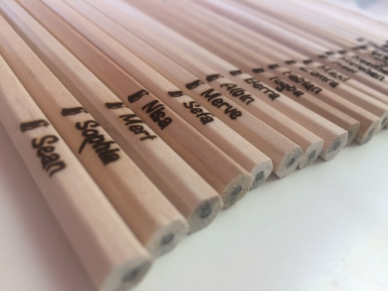 Crayons personnalisés Crayons de bois Crayons Gris Etsy