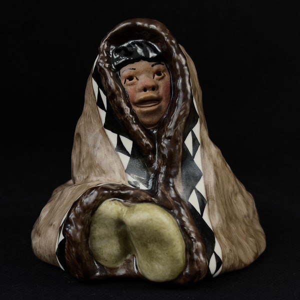 C Alan Johnson Vintage Figurine of Toolik  Intuit Boy In His Blanket