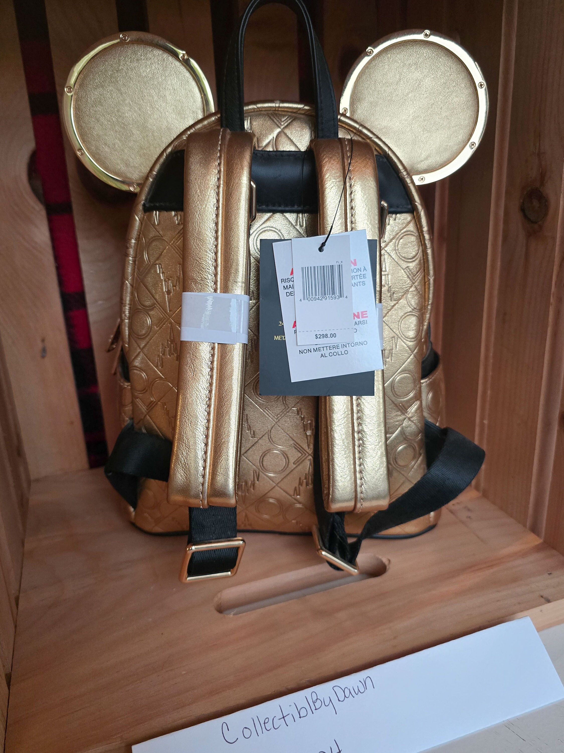 Loungefly Disney Parks 50th Anniversary Luxe Gold Genuine Leather