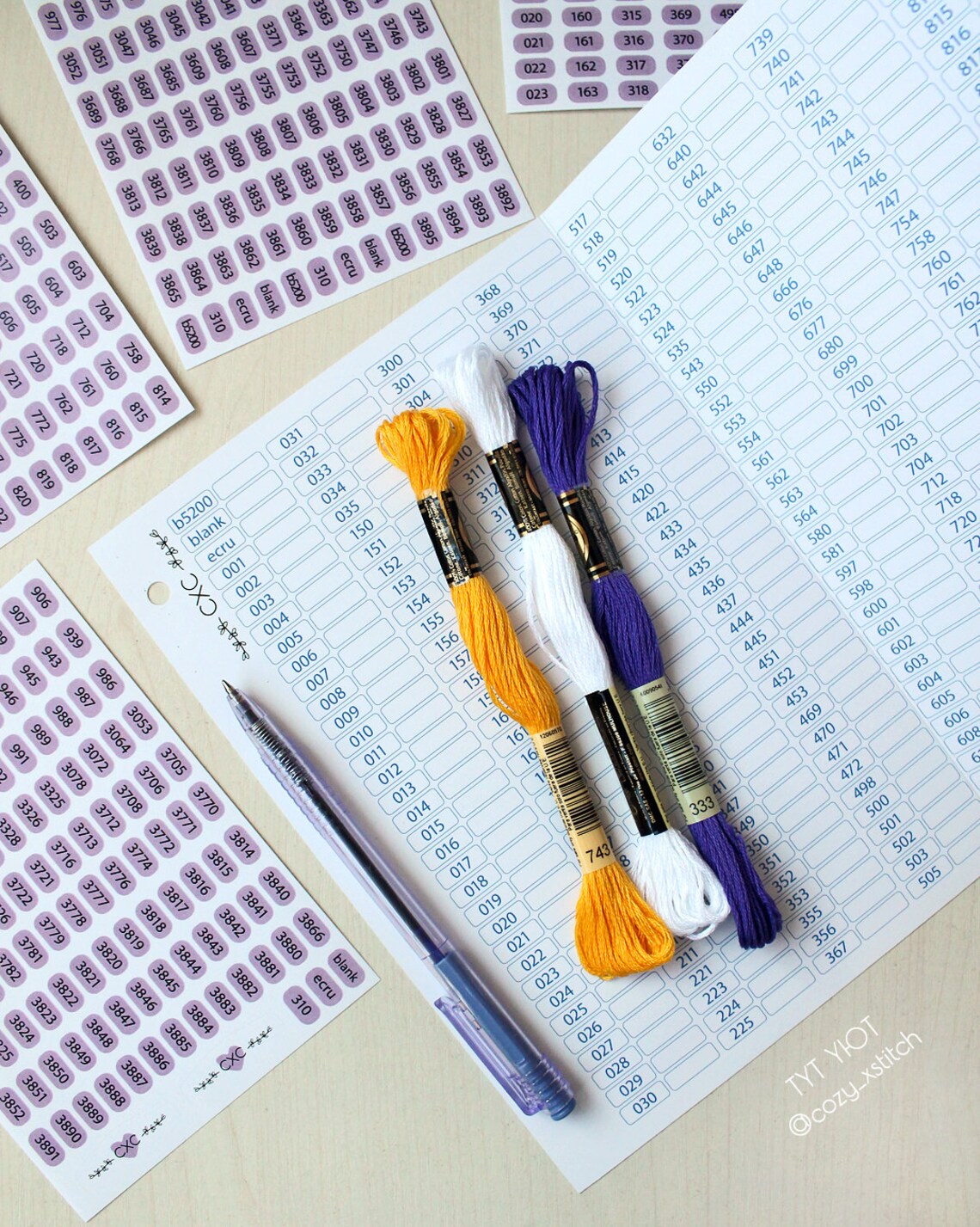 DMC Floss Inventory Tracker CXC Floss Checklist Anchor Thread Etsy