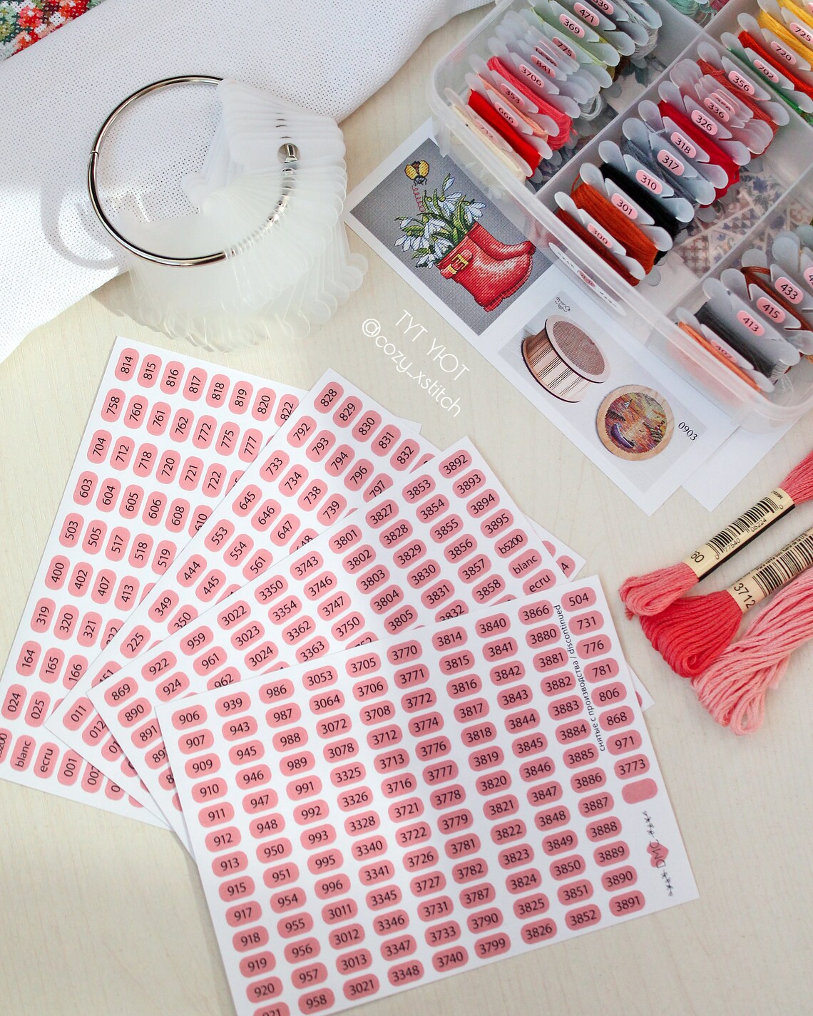 Stickers for DMC Thread Holder Floss Bobbin Stickers DMC Floss Etsy