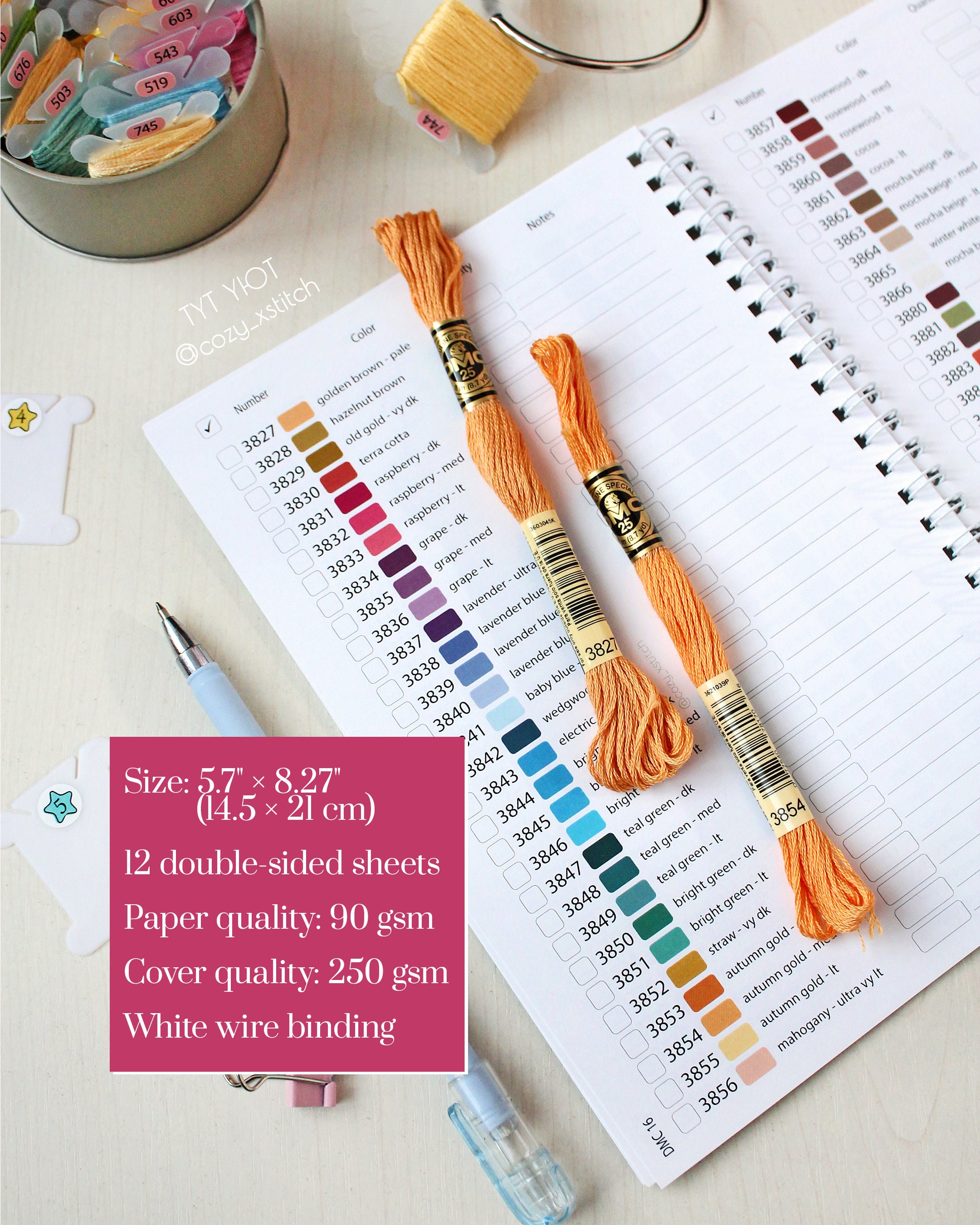 DMC Floss Color Chart DMC Floss Inventory Tracker with Etsy