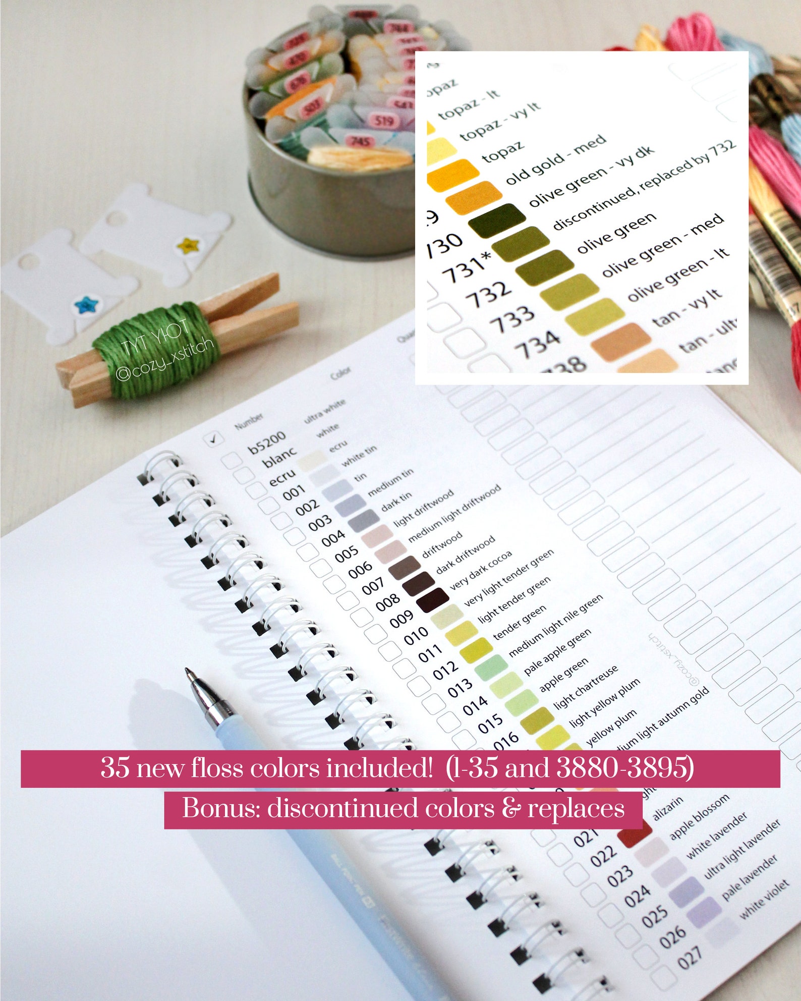 DMC Floss Color Chart DMC Floss Inventory Tracker with Etsy