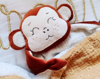 Edredón mono Bao - edredón hecho a mano personalizado y bordado a mano - creación artesanal según normas CE, probado en laboratorio