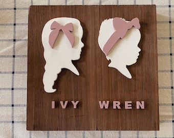 Wood Block Silhouette Sign