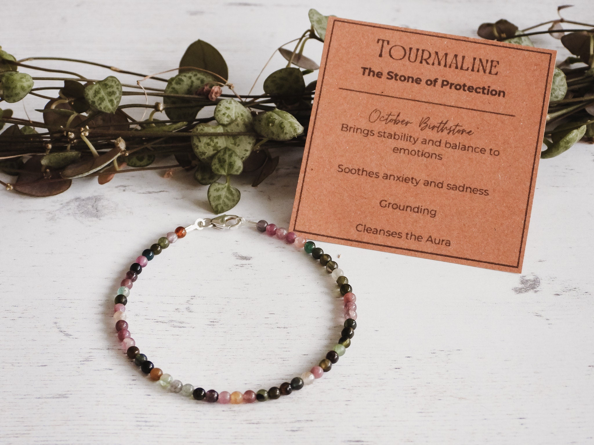 Unisex Bracciale Elastico In Tormalina Multicolor - Gioielli - Brac - Foto 4