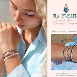 Dainty Picasso Jasper Gemstone Bracelet: Handmade 925 Creativity Crystal Charm by Ula Jewellery image 4
