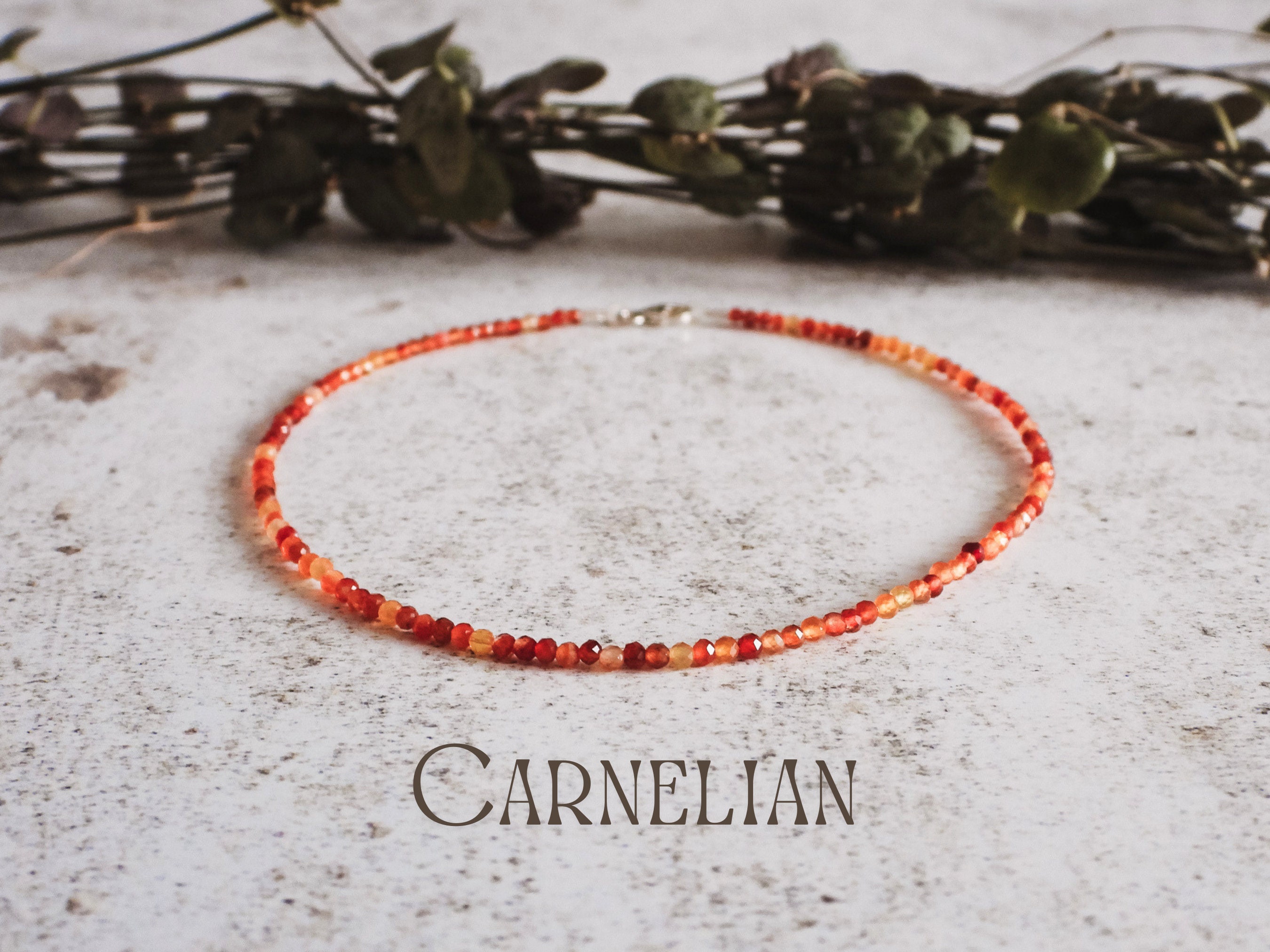 Carnelian Anklet - Etsy