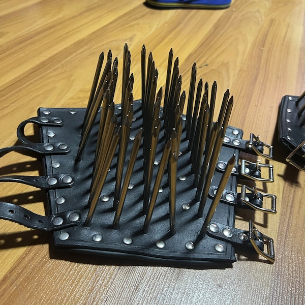 Spiked Black Metal Gauntlets