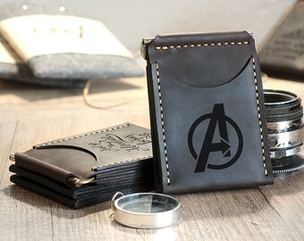 Simple Money Clip Etsy - leather engraved money clip engraved simple money clip cash gift card holder universal gift money clip for him men s wallet for cash