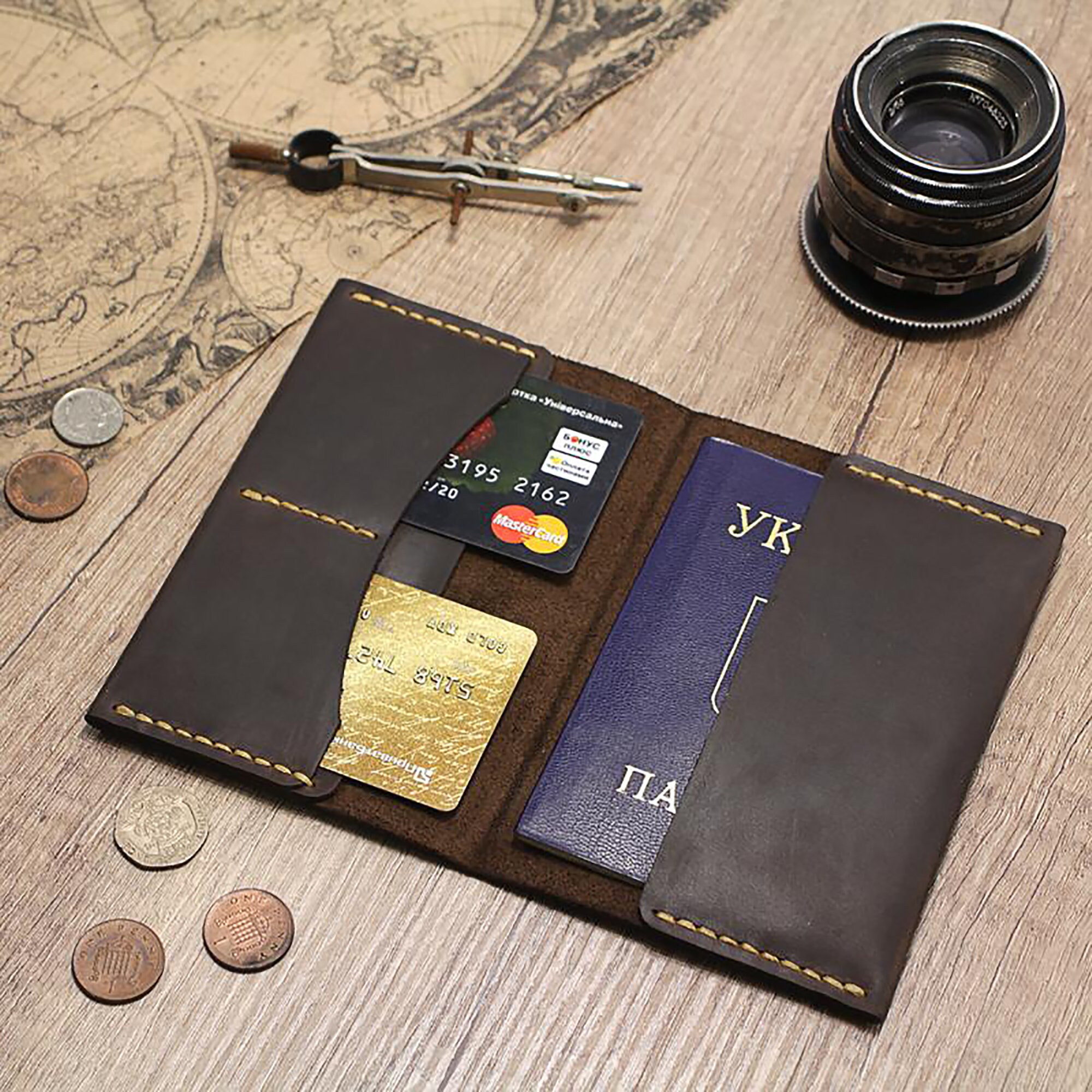 Leather Passport Cover for Men / Leather Passport Holder Etsy
