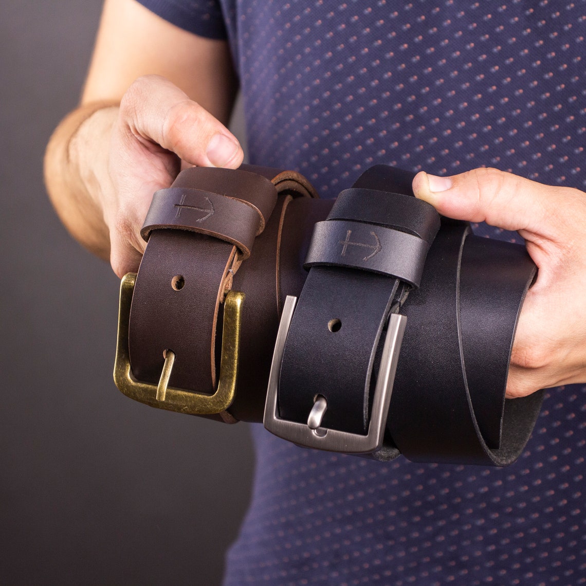 Mens Leather Belt Black Personalized Belt Name Belt Thick Etsy
