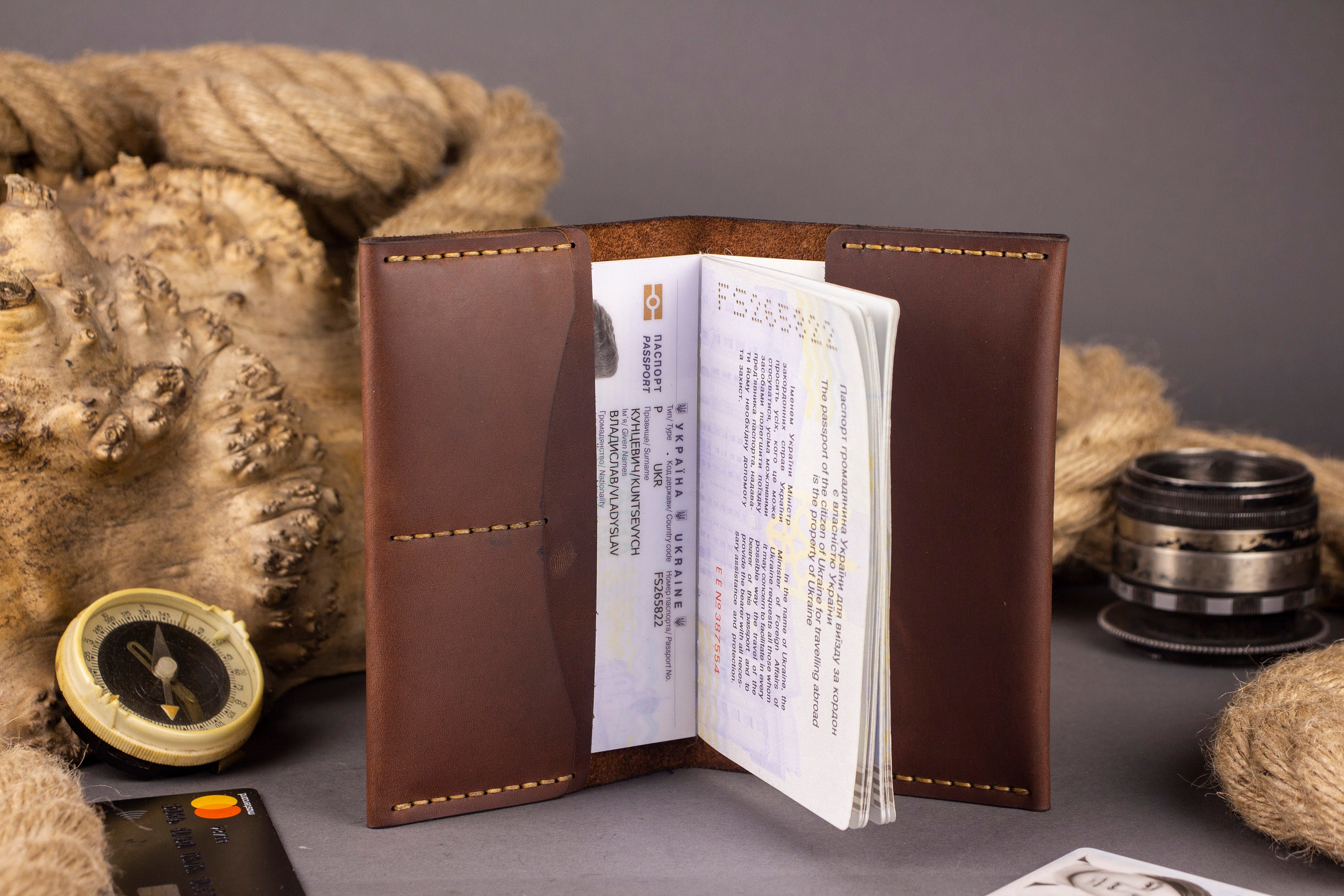 Leather Passport Holder Personalized With Anchor Engraving Etsy UK