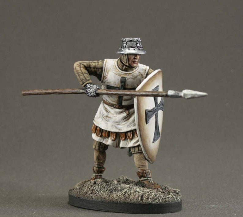 1/32 Medieval 13th century Knight Tin Metal Soldier handmade figure 54mm 