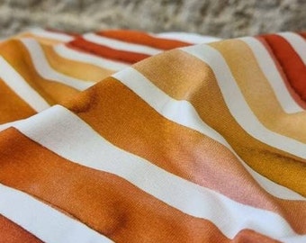 GOTS jersey fabric, in multiples of 50cm, wide stripes pattern, perfect for t-shirts, leggings etc...