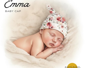 Baby hat pattern PDF, baby hat to sew, easy sewing, downloadable pattern, DIY baby creation, baby shower gift