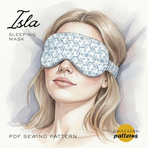 PDF pattern for a travel mask, sleep mask, A4 sewing pattern, easy PDF pattern, PDF sewing tutorial, DIY pattern for beginners (gift)