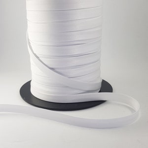 1 meter white satin bias
