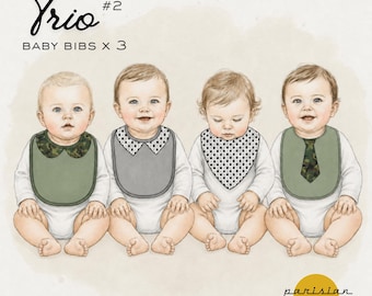 PDF Pattern without tutorial, Baby Bib Trio, Easy Sewing, DIY Project