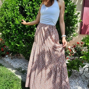 Skirt Pattern PDF Elvira, Long Ruffled Skirt Tutorial, DIY Sewing Project, Sizes 34/36 to 46/48,Tiered Skirt Sewing Pattern Instant Download