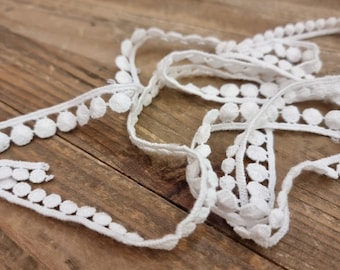 Ruban décoratif en coton blanc, dentelle de haute qualite, ruban lurex chic, diy mariage, couture cosplay, customisation diy