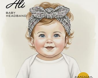 Baby headband pattern PDF, easy jersey headband, baby headband bow, baby headband tutorial, accessory sewing, PDF pattern