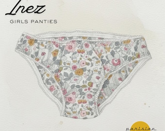 PDF pattern for panties, DIY sewing pattern PDF for non-elastic girls' panties, kids underwear DIY, pattern to download