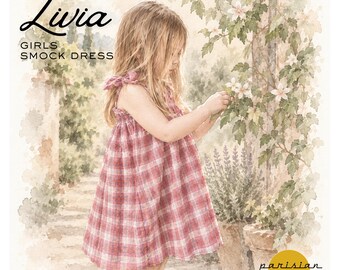Patronage DIY PDF robe pour fille 80-122, robe été, robe facile pour fille, couture facile, robe smock DIY, patron enfant
