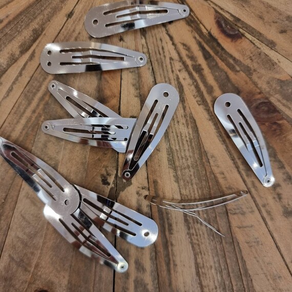 100 Stück Silberne Metall-Haarspangen Mit Loch – Ca. 5 Cm, Ideal Für DIY & Haarstyling