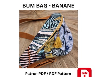 Patronage PDF, sac banane, quatre tailles, couture facile, projet DIY