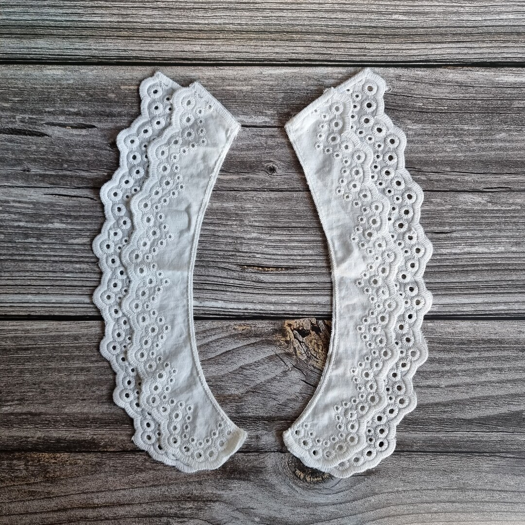 Sewing Collar in English Embroidery, Embroidered Ruffle, Embroidery ...