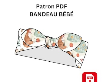 Patronage PDF, bandeau bébé en jersey, couture facile, projet DIY