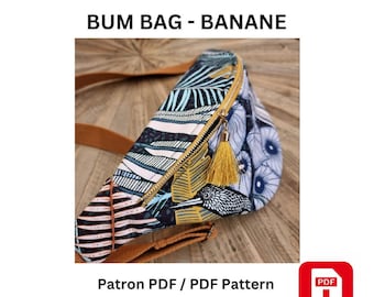Fanny Pack DIY Pattern in multiple sizes, beginner's PDF fanny pack pattern, bum bag PDF pattern, easy sewing, DIY fabric sewing PDF