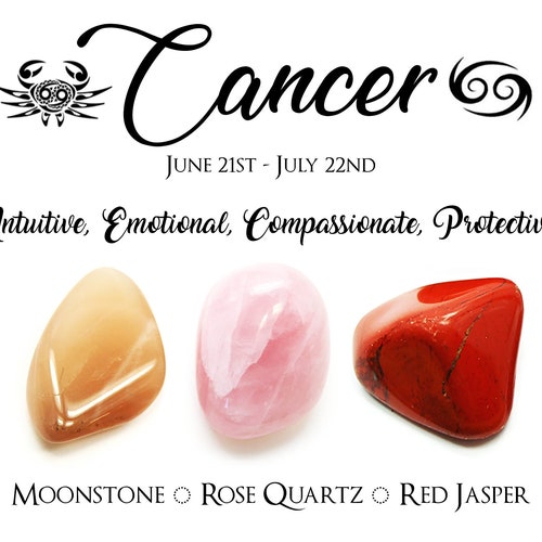 Cancer Zodiac Crystals Tumbled Healing Crystal Set Etsy