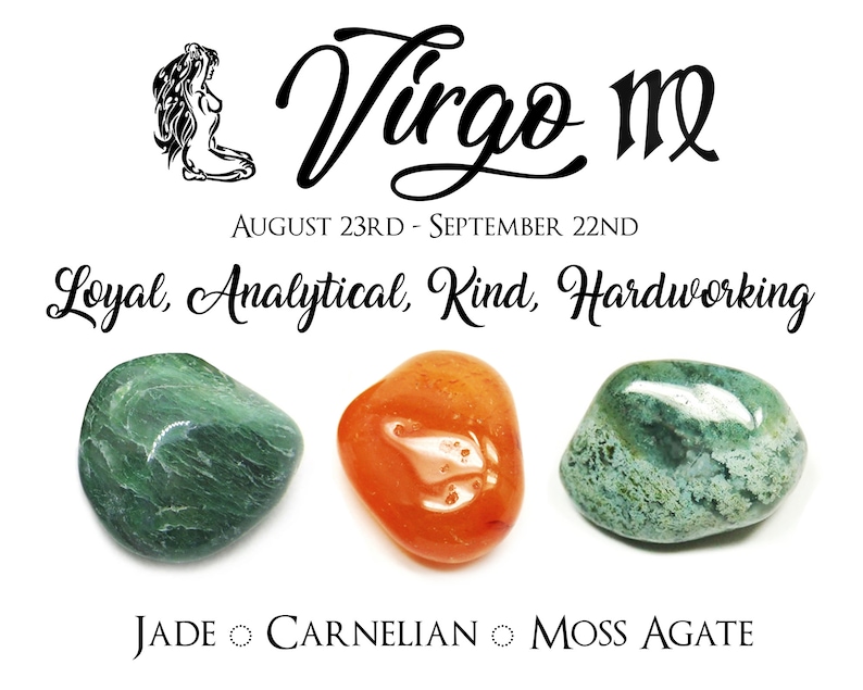 Virgo Zodiac Crystals Tumbled Healing Crystal Set Etsy