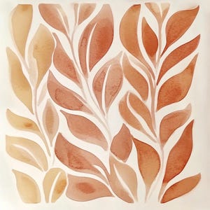 10 plantes abstraites aquarelles imprimables, aquarelle botanique, Clipart abstraits, usage commercial, conception de papier, fabrication de cartes de feuilles abstraites