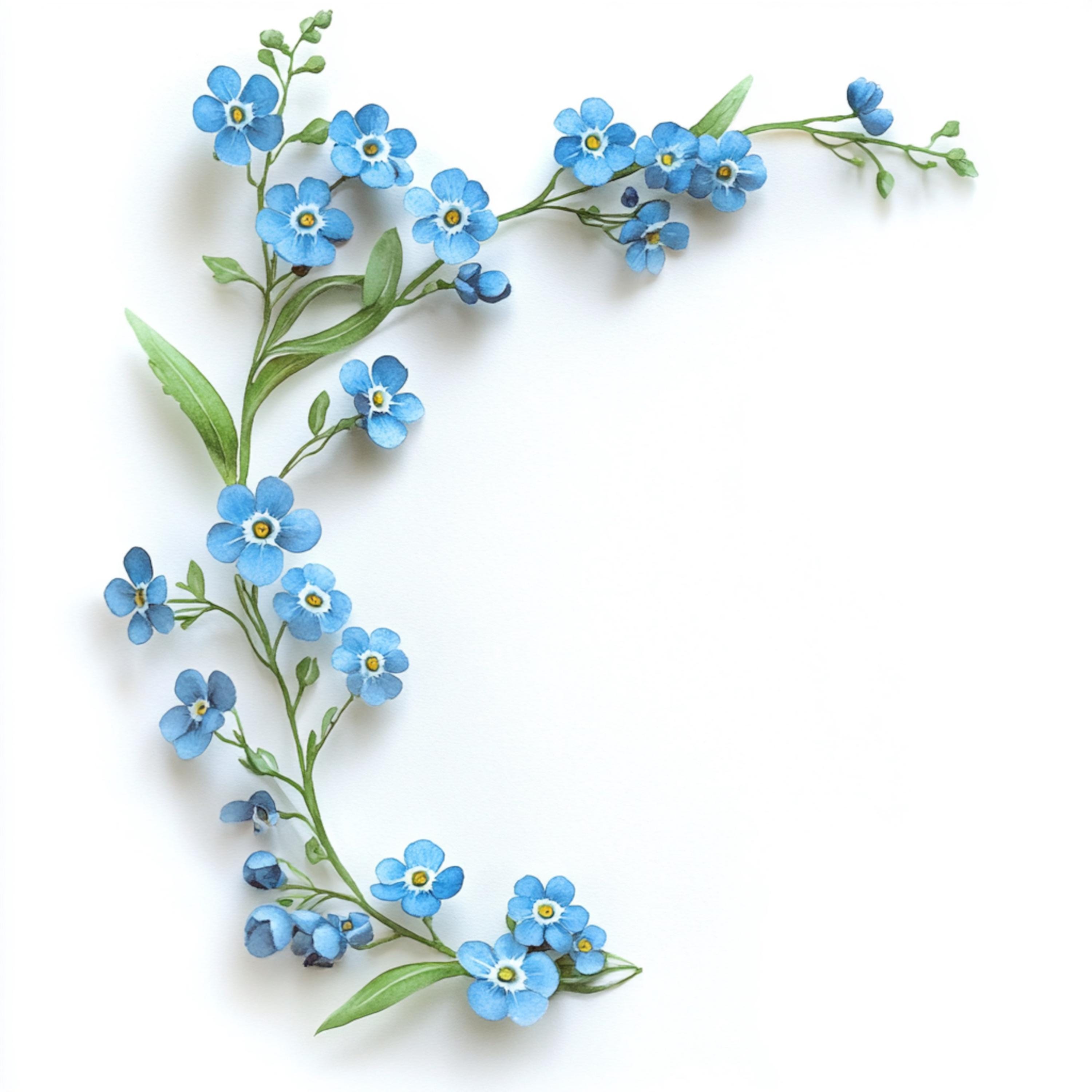 10 Printable Forget-me-not Corner, Forget-me-not Corner, Spring