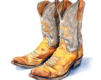 10 Printable cowboy Shoes, watercolor boots, cowboy Clipart, Commercial Use, Paper design, Making greeting cards, western poster design