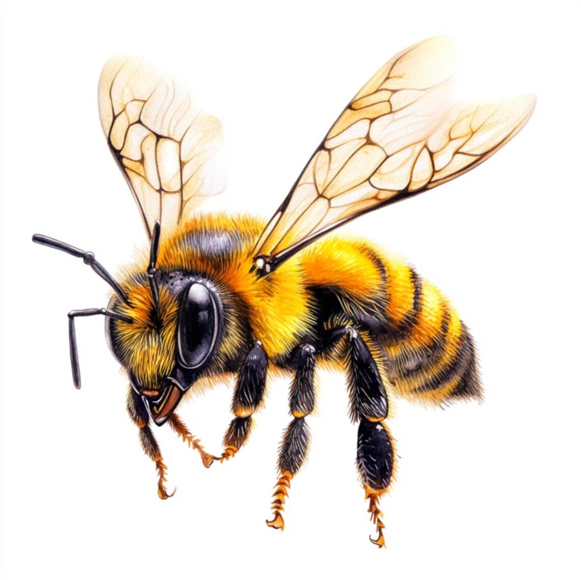 Jft Insect Printable Bees, Watercolor Insects, Bees Clipart, Transparent ...