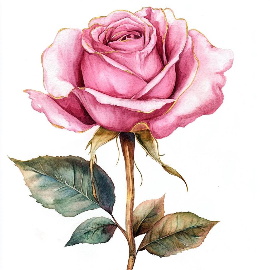 Prontable Pink Roses 10 Printable Pink Roses, Pink Abstract Rose, Pink Gold Flowers, Roses ...